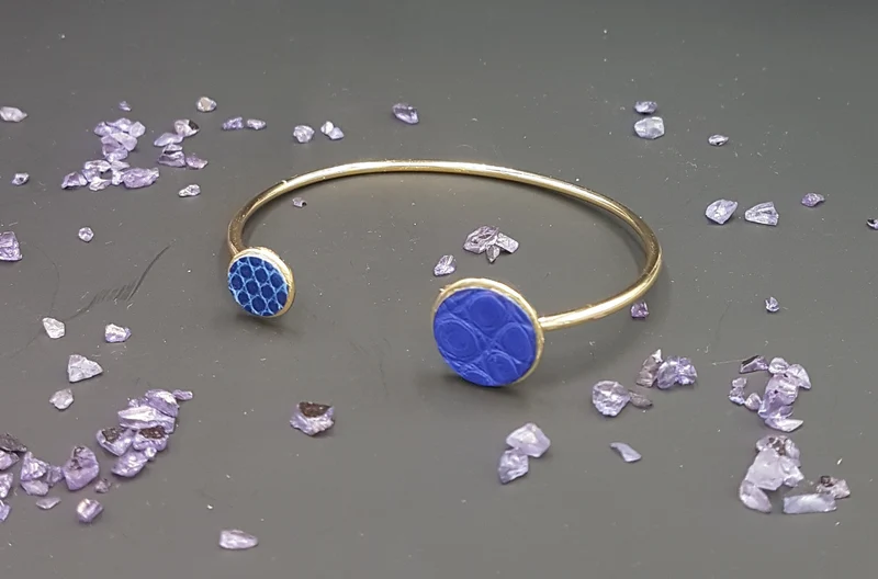 Bracelet "Moon" avec cuirs exotiques