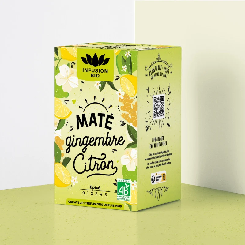 Infusion maté gingembre citron bio