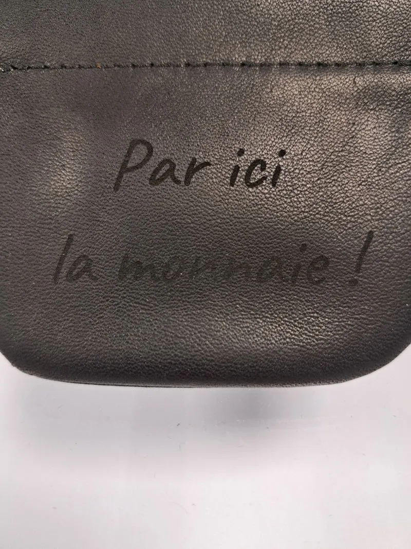 Porte monnaie en cuir noir "LE FLOUZIER"