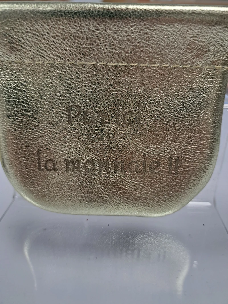 Porte monnaie en cuir doré "LE FLOUZIER"