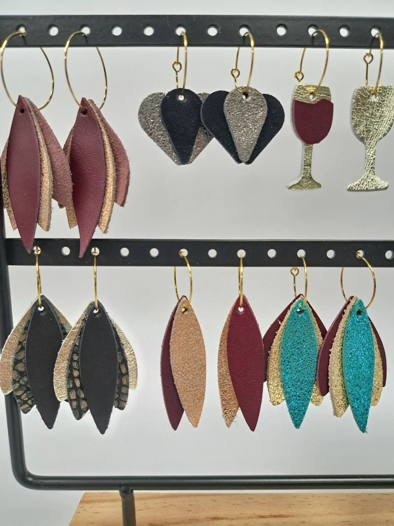 Boucles d'oreilles verre à vin