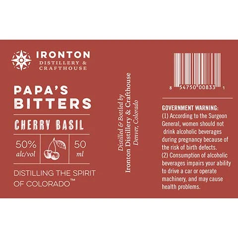Ironton Papa's Cherry Basil Bitters