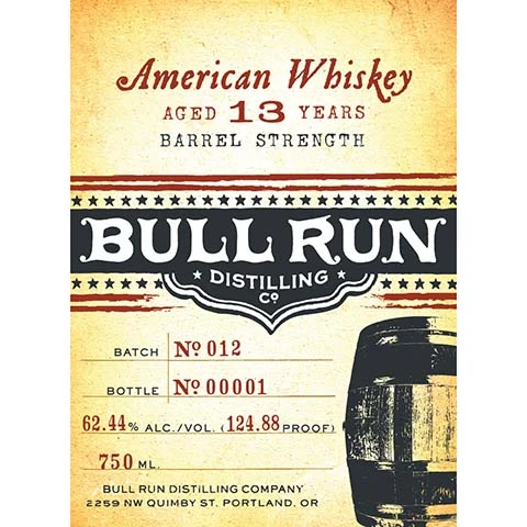 Bull Run Barrel Strength American Whiskey