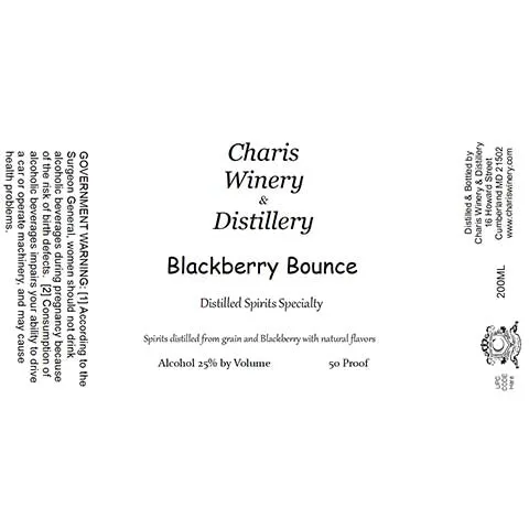 Charis Winery & Distillery Blackberry Bounce