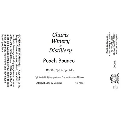 Charis Winery & Distillery Peach Bounce