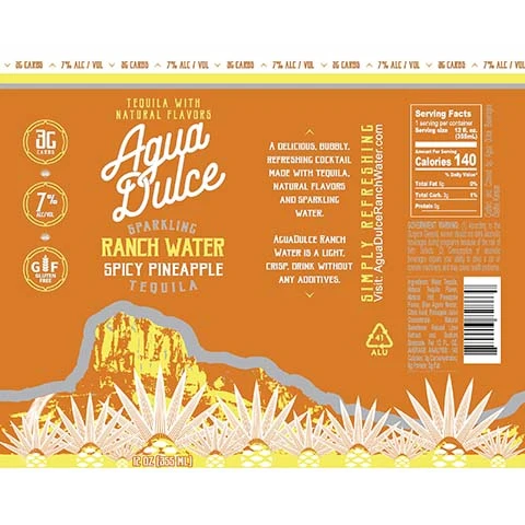 Agua Dulce Sparkling Ranch Water Pineapple Tequila
