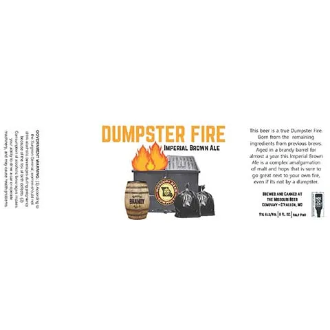 Missouri Dumpster Fire Imperial Brown Ale Barrel Brandy Aged