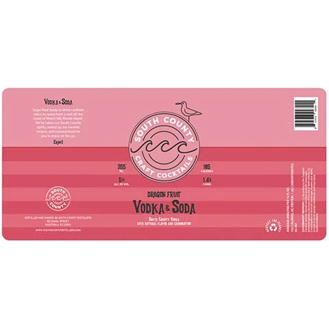 South County Dragon Fruit Vodka & Soda