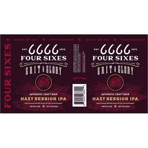 Four Sixes Grit & Glory Hazy Session IPA