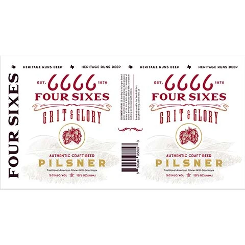 Four Sixes Grit & Glory Pilsner