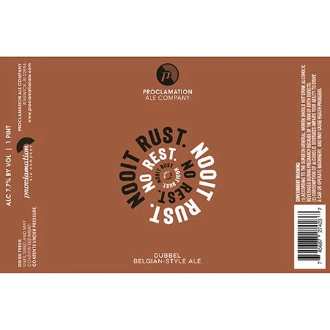 Proclamation Nooit Rust Belgian Dubbel