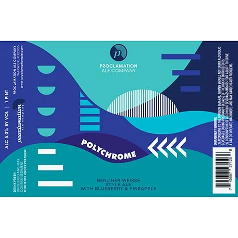 Proclamation Polychrome Blueberry & Pineapple Berliner Weisse Ale