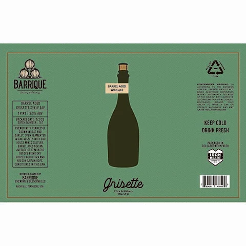 Barrique Grisette Barrel Aged Wild Ale (Blend 2)