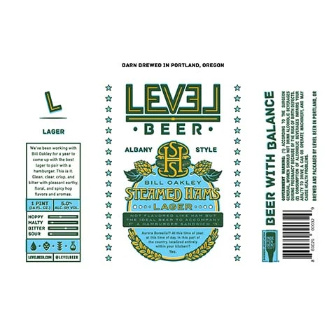 Level Beer Steamed Hams Lager