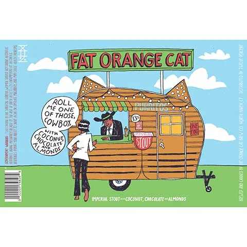Fat Orange Cat Roll Me One of Those Cowboy, with Coconut, Chocolate and Almond Imperial Stout