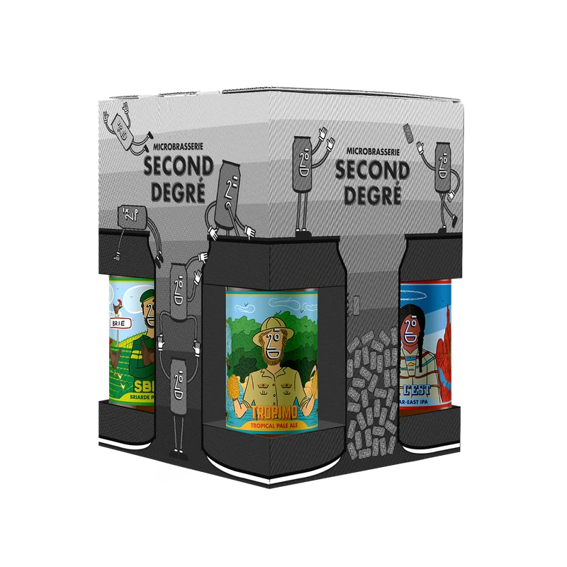 COFFRET 3 Bouteilles 33cl + 1 Canette 44cl + 1 Verre 50cl