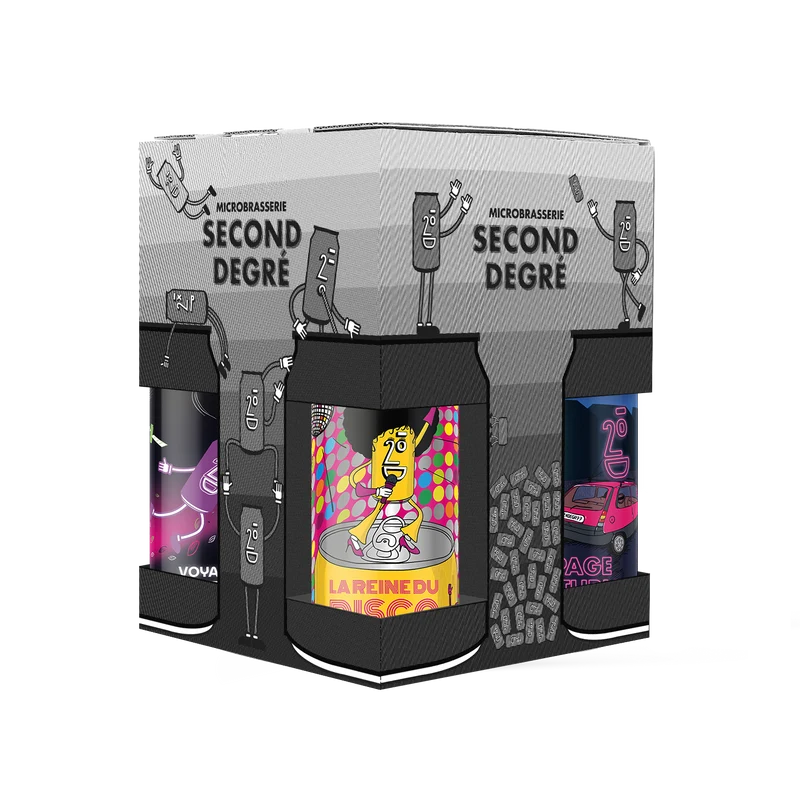 COFFRET 4 Canettes 44cl + 1 Verre Second Degré 50cl