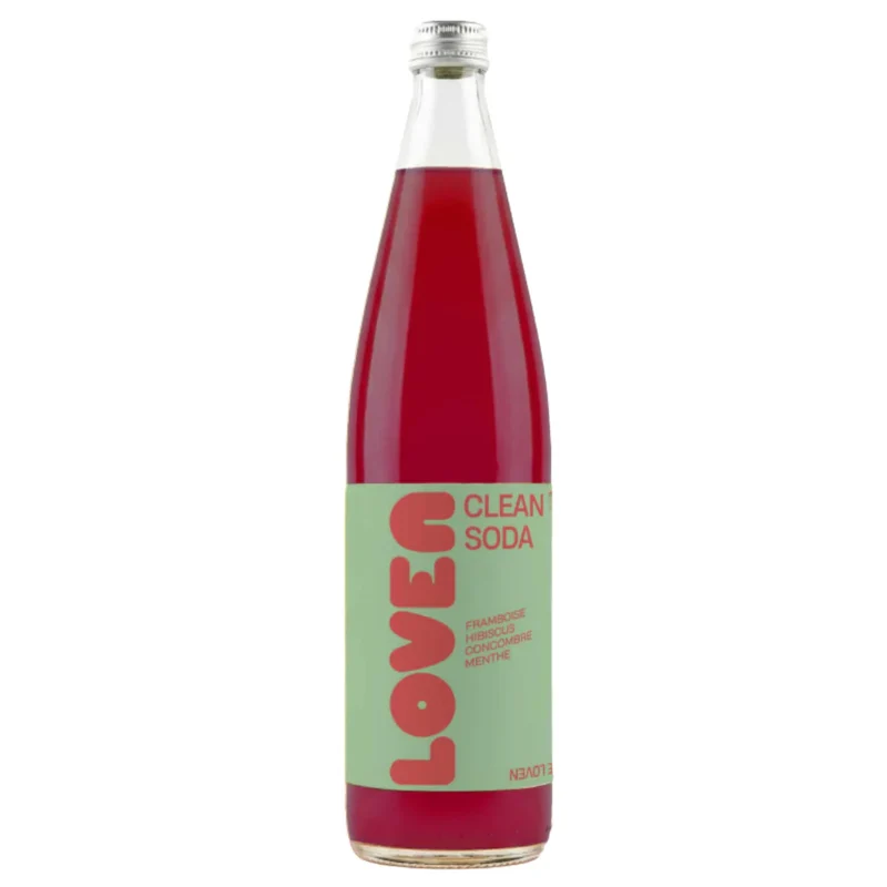 LOVEN CLEAN SODA Framboise, Hibiscus, Concombre & Menthe - 75 cl
