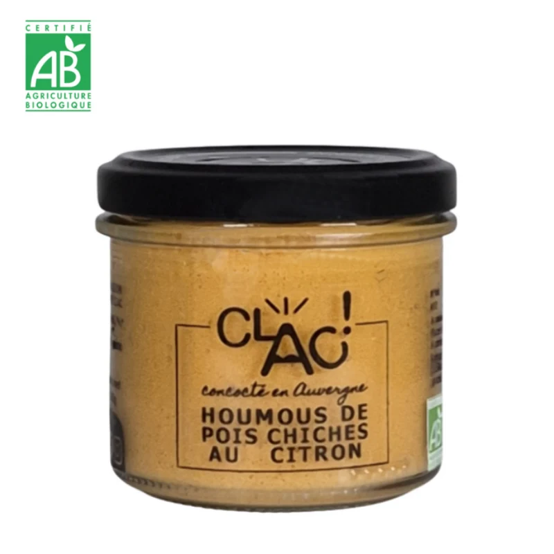 Houmous Pois Chiches au Citron Bio 100 g - Conserverie CLAC