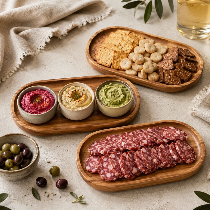Plateau Apéro Ovale en Bois d'Acacia