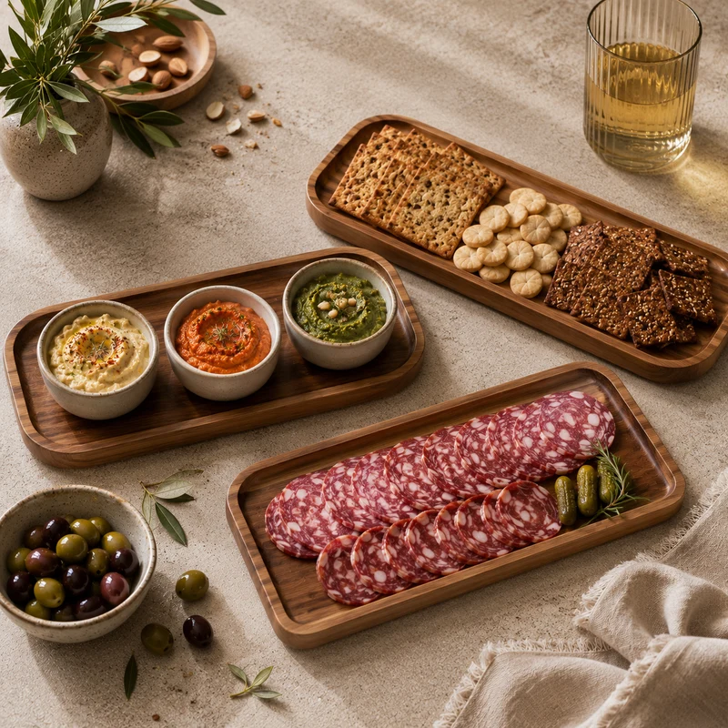 Planche Apéro Rectangulaire en Bois d'Acacia