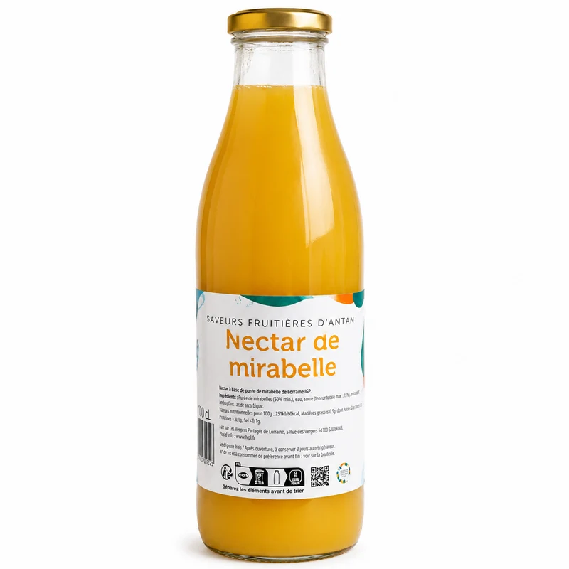 Nectar de Mirabelle de Lorraine 1 L - Les Vergers Partagés de Lorraine