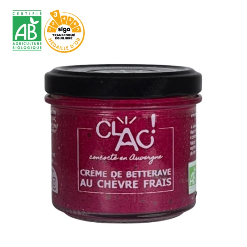 Crème de Betterave au Chèvre Frais Bio 100 g - Conserverie CLAC