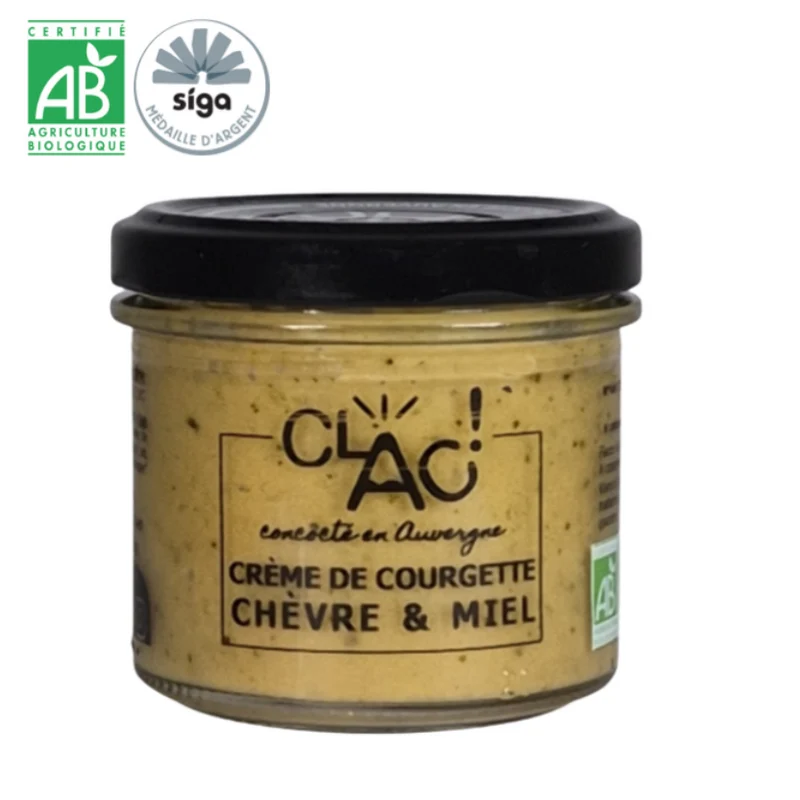 Crème de courgette, chèvre et miel Bio 100 g - Conserverie CLAC
