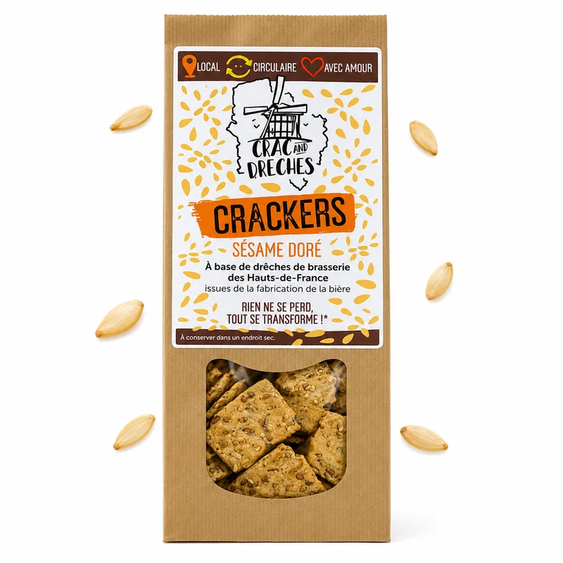Crackers Apéritifs Sésame 100 g - Crac And Drêches