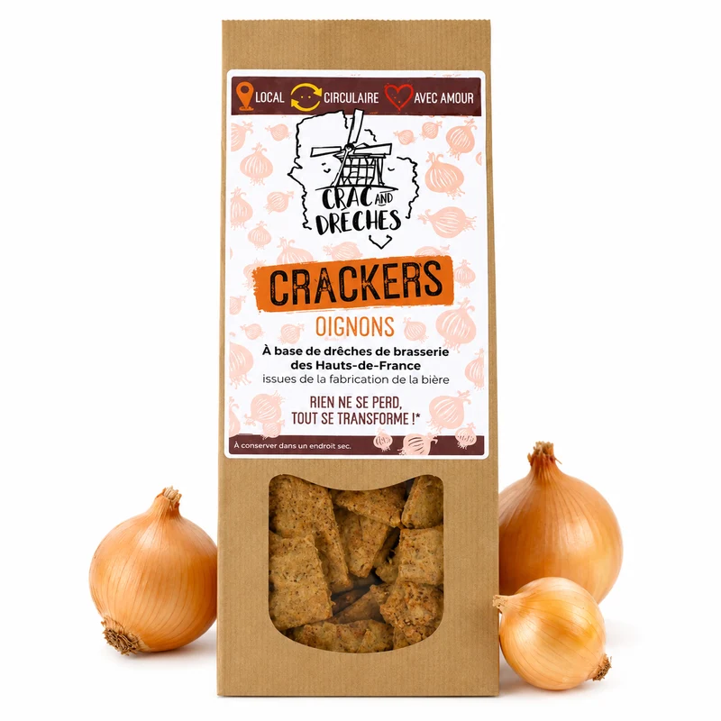 Crackers Apéritifs Oignon 100 g - Crac And Drêches