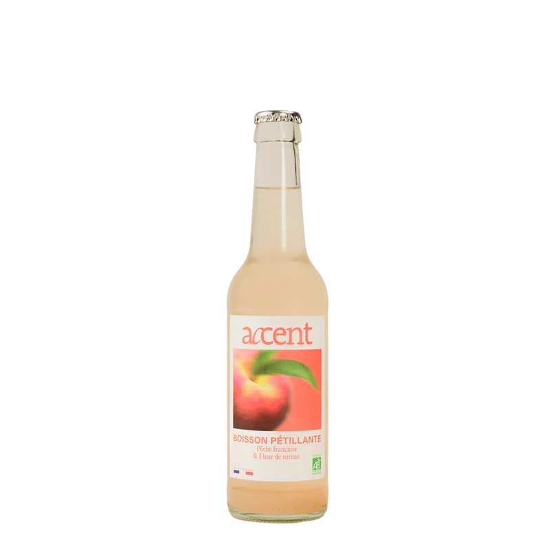Infusion pétillante bio Pêche/Sureau 33cl - Accent