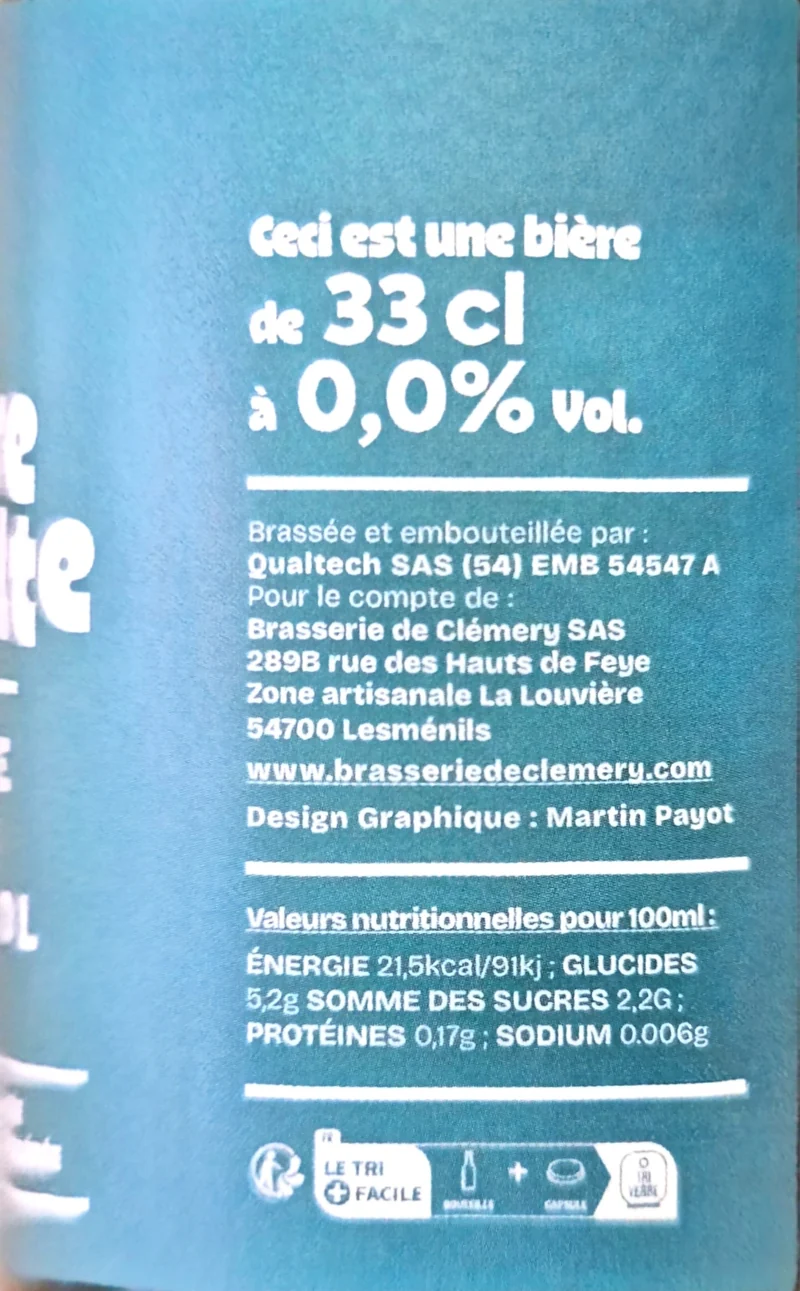 Bière sans alcool Vire Volte Bio 33 cl - Brasserie de Clémery