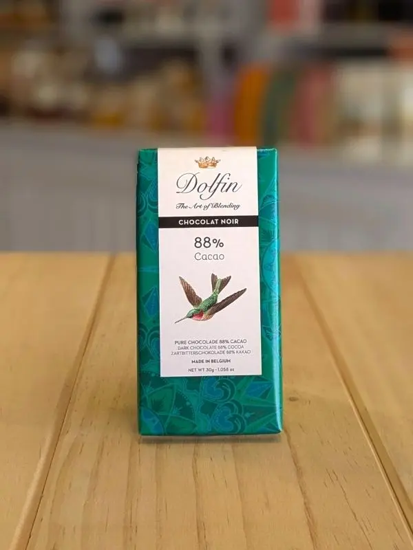 Chocolat Noir Cacao 88% Dolfin : mini-tablette gourmande