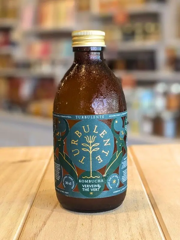 Kombucha Verveine Thé Vert Turbulente - boisson sans alcool du Pays Basque