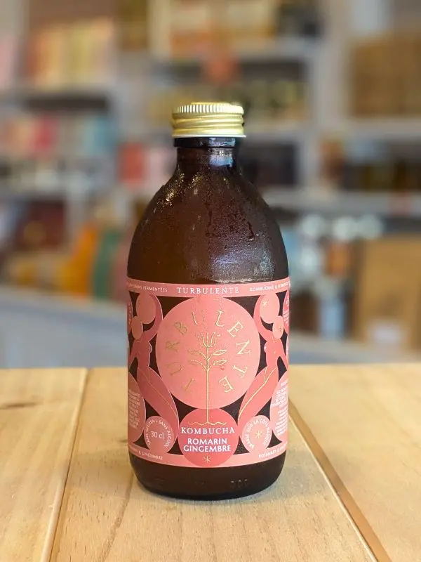 Kombucha Romarin Gingembre Turbulente : une boisson sans alcool