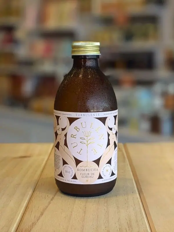 Boisson Kombucha Turbulente Fleur de Sureau Thé Blanc - Pays Basque