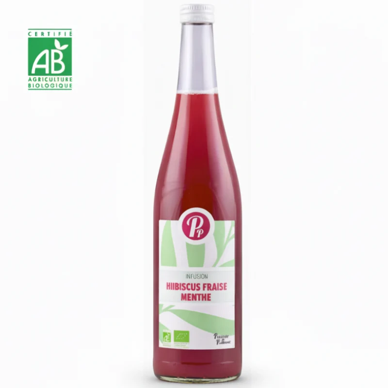 Infusion Hibiscus Fraise Menthe Bio 75 cl - Pressoirs de Provence