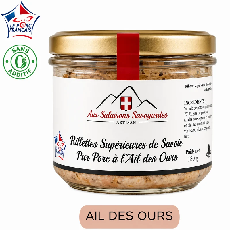 Rillettes Supérieures de Savoie à l'Ail des Ours 180 g – Aux Salaisons Savoyardes