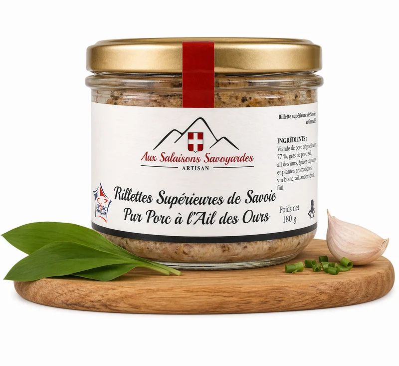 Rillettes Supérieures de Savoie à l'Ail des Ours 180 g – Aux Salaisons Savoyardes
