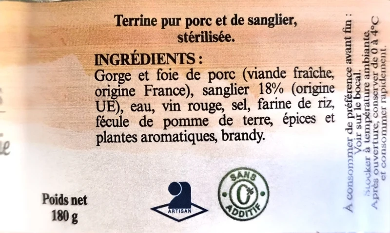 Verrine de Savoie au Sanglier 180 g - Aux Salaisons Savoyardes