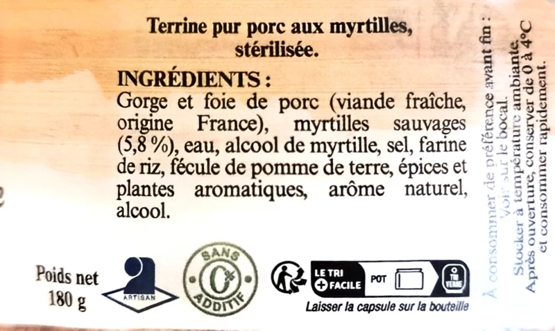 Verrine de Savoie aux Myrtilles 180 g - Aux Salaisons Savoyardes