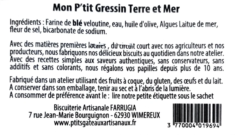 Gressins Terre et Mer 80 g - Sophie FARRUGIA