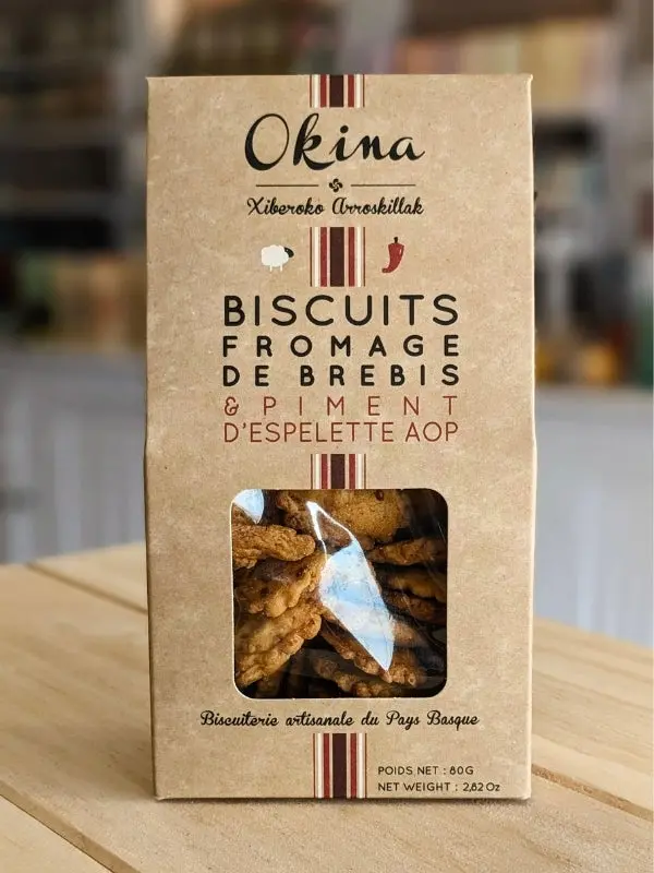 Biscuits Okina au fromage de brebis et piment d'Espelette