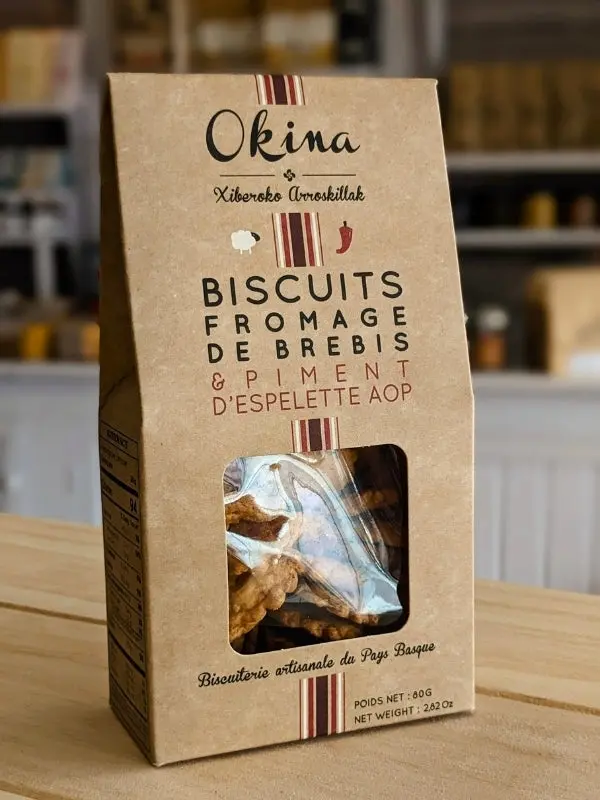 Biscuits Okina au fromage de brebis et piment d'Espelette
