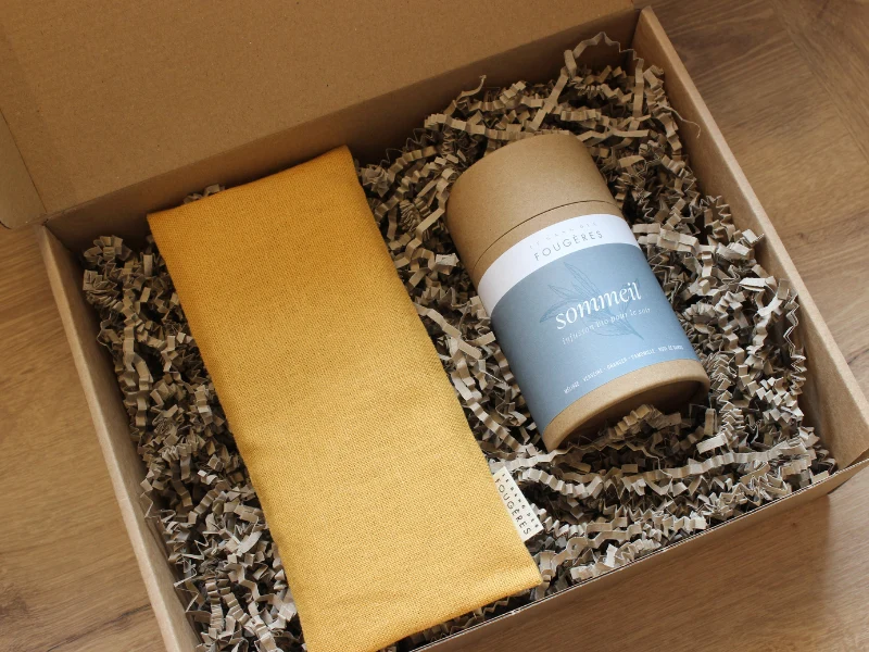 Coffret relaxation : 1 infusion Sommeil + 1 coussin de relaxation pour les yeux