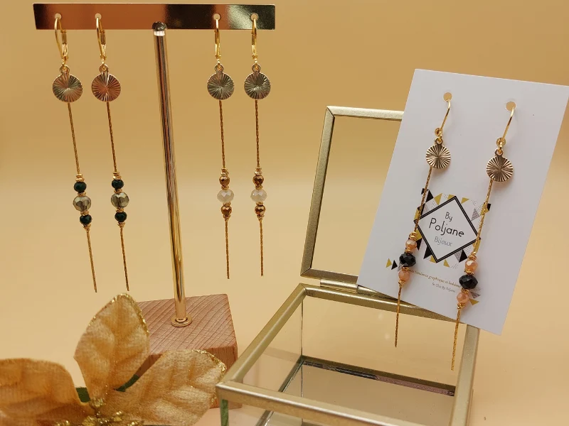 Boucles d'oreilles ADÈLE ultra chic dorées à l'or fin