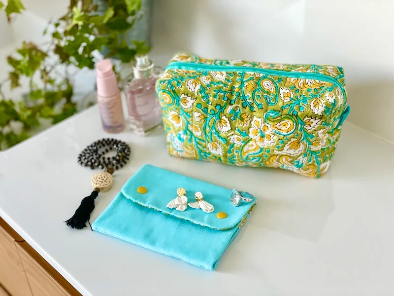 Duo trousse de toilette, trousse à bijoux
