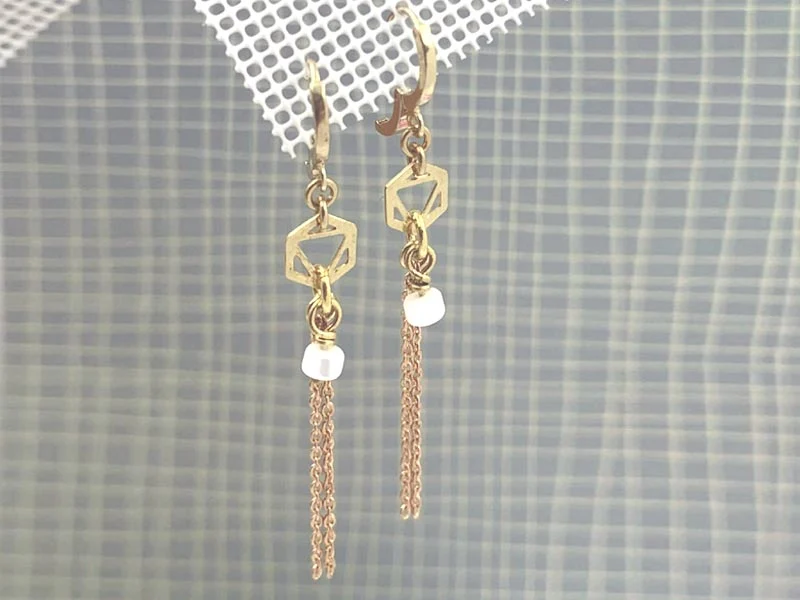 Boucles d'oreilles Ziya doré et Heishi pierres naturelles coloris au choix