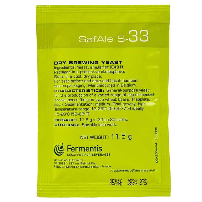 SAFALE™ S-33 11.5 G LEVURE SÈCHE BELGE