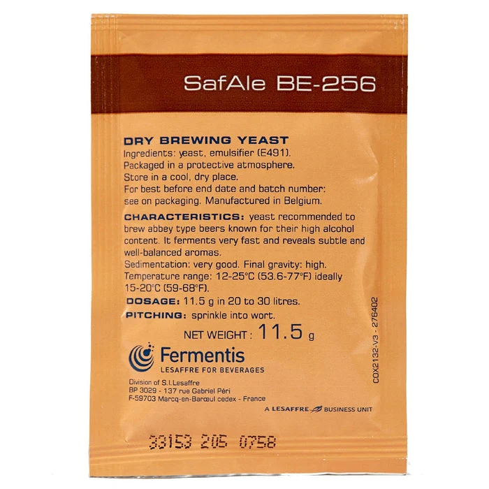 SAFALE™ BE-256 11.5 G LEVURE SÈCHE POUR BIÈRES D'ABBAYE